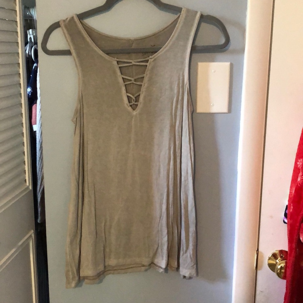 Grey Low Cut Tank Top
